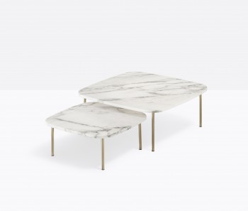Tavolo basso Buddy ripiano in marmo/agglomerato di marmo